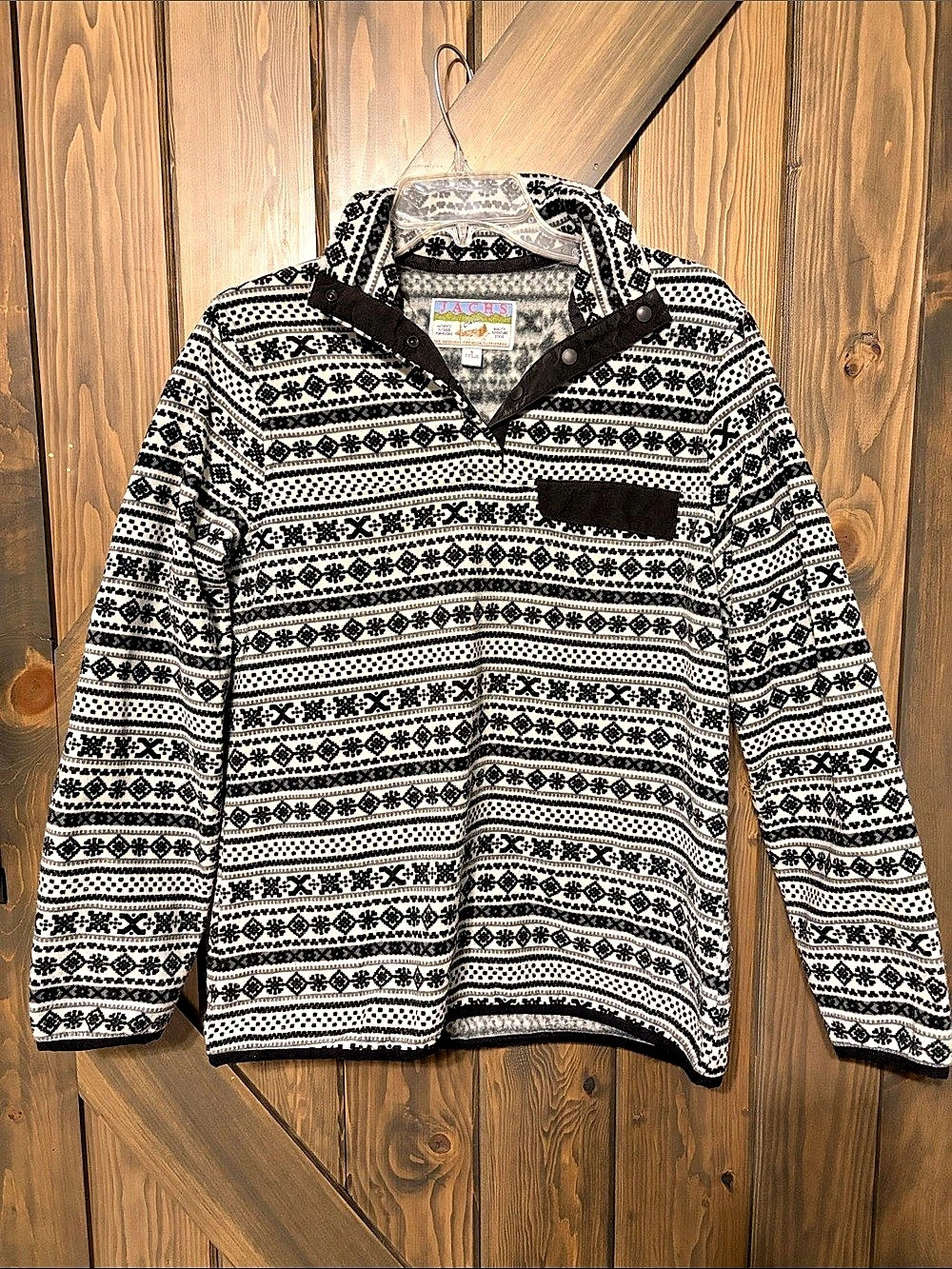Jachs Women’s Geometric Print Fleece Pullover Size Medium